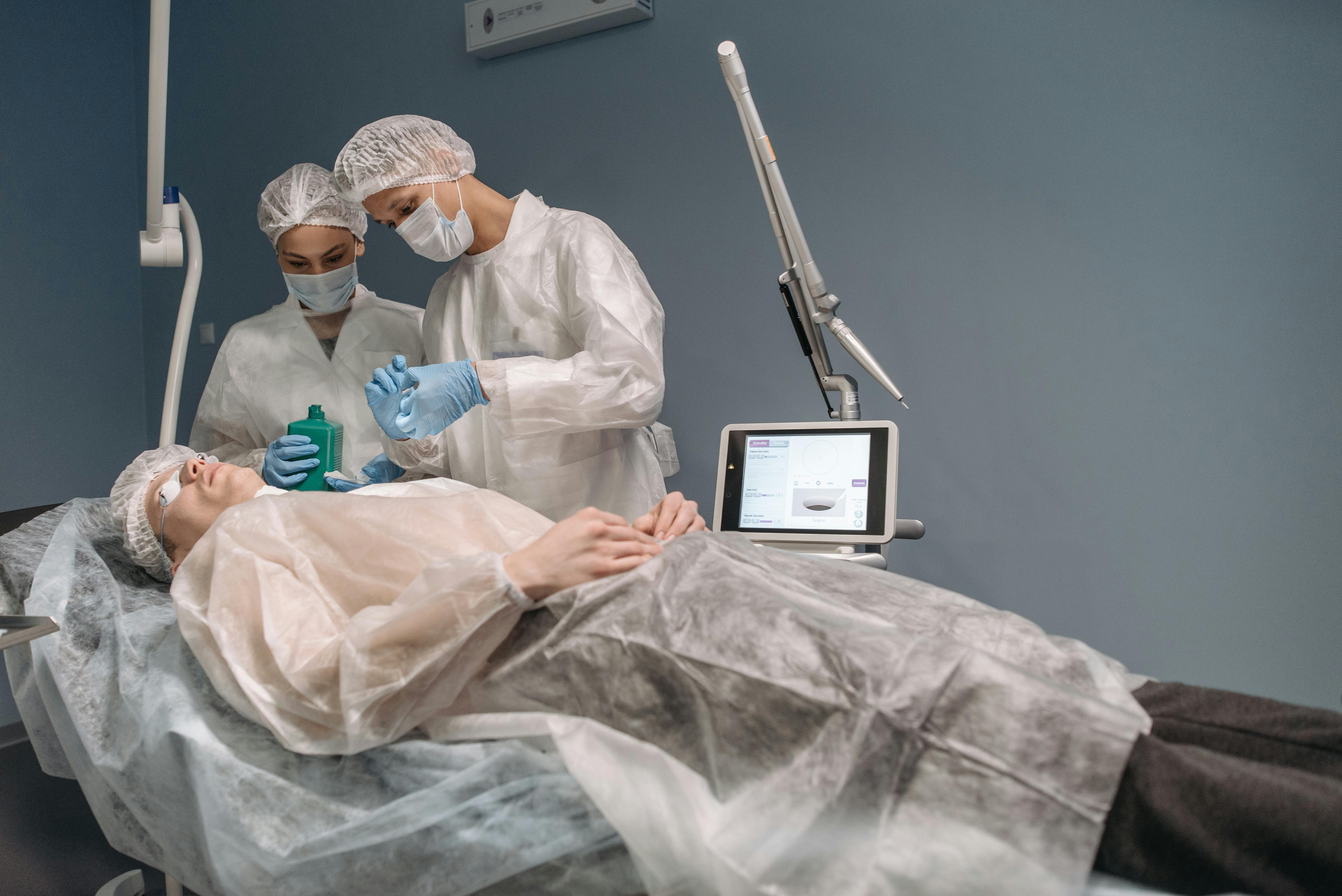 Plastic surgery procedures and care in hospital